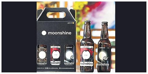 Moonshine bottles line-up