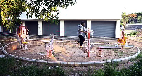 The open gym set up at the Open Air Theatre and Park at Putharikandam Maidan | Vincent Pulickal
