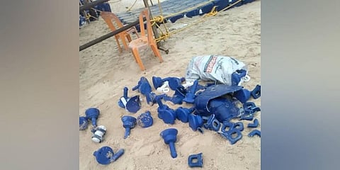 Partially dismantled floating bridge on Malpe| Express