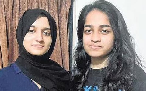 Fathima Noora (left) and Adhila Nazrin at a friend’s house in Kochi following the court verdict | Express