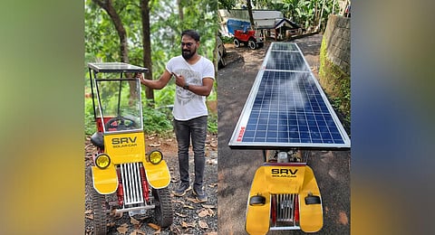 Salu RV with his electric car.