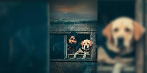 Rakshit Shetty in a still from '777 Charlie'.