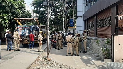 Police house-arrests BJP MP's Bandi Sanjay Kumar as he was on his way to participate in a protest against hike in RTC fares. (Photo | Express)