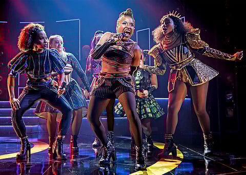 This image released by Boneau/Bryan Brown shows Brittney Mack, center, during a performance of 'Six.' (Photo | AP)