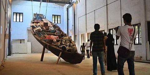 The Boat, installation by Subodh Gupta, 2012.