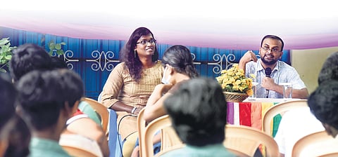 SwethaShri and Alex Murugaboopathy at the ‘coming out’ workshop | Martin Louis