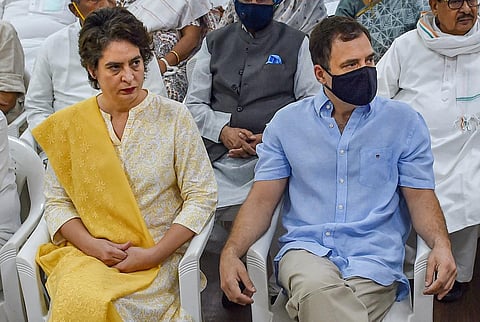 Congress leaders Rahul Gandhi, Priyanka Gandhi. (Photo | PTI)