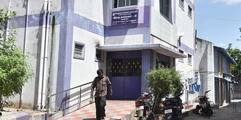 The corporation night shelter on the KMC campus in Chennai. (Photo| P Jawahar, EPS)