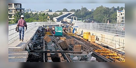 Metro work in progress at Challagatta on the Mysuru Road | Nagaraja Gadekal