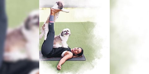 A doga session with Switch Wellness