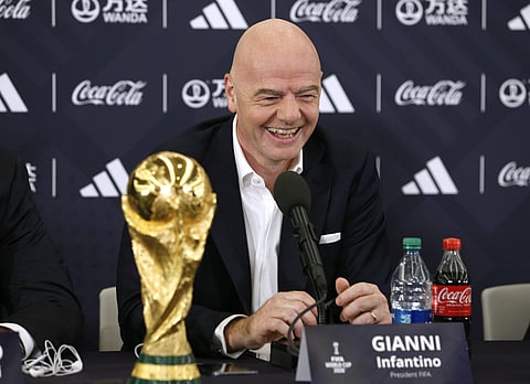 FIFA President Gianni Infantino answers questions during a 2026 soccer World Cup news conference Thursday, June 16, 2022, in New York. (Photo | AP)