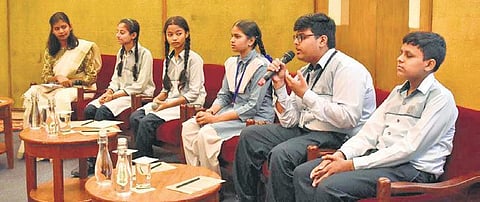 Students take part in the event organised to promote digital media. (Photo | Express)