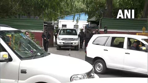 Defence Minister Rajnath Singh meets the three Services chiefs on Sunday amid 'Agnipath' protests. (Photo | ANI Twitter)