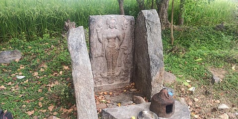 The Kotravai sculpture in Villupuram. (Photo| EPS)