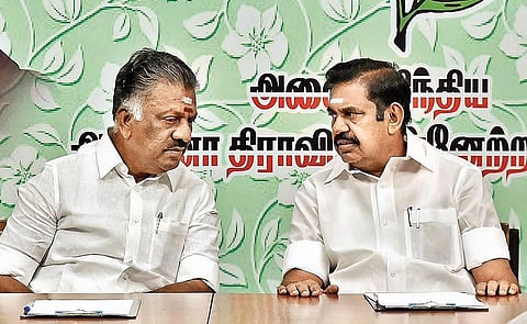 Tussle for power in the AIADMK: O Panneerselvam and Edappadi K Palaniswamy. (File Photo | P Jawahar)