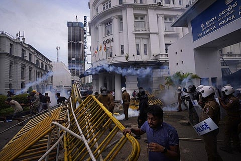A file image of protest going on in Sri Lanka. (Photo| AP)