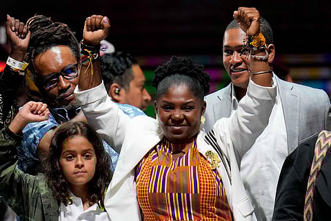 Francia Marquez celebrates before supporters in Bogota, Colombia, June 19, 2022. (Photo | AP)
