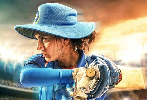 Taapsee Pannu as Mithali Raj in the latter's biopic 'Shabaash Mithu' (Photo| Twitter)
