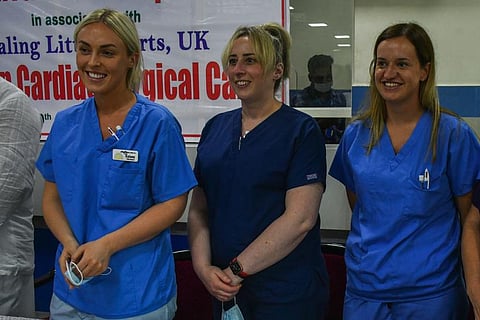 Doctors of Healing Little Hearts a UK based charity present during press conference at Andhra hospitals in Vijayawada