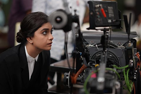 Keerthy on the set of Vaashi. (Photo | Special Arrangement)