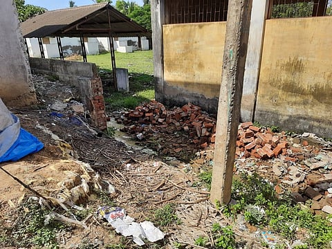 The school’s damaged compound wall makes sewage from a nearby line to flow into the campus | Express