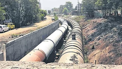 Sewer line from Telegraph Lane to Kasturba Gandhi Marg will be rehabilitated through Cured in Place Pipe method. (Photo | Express)