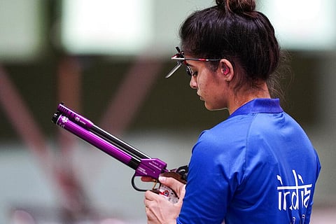 Indian shooter Manu Bhaker. (File Photo | AP)