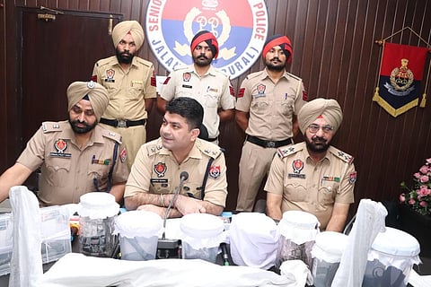 Punjab police briefing the media on June 24, 2022.