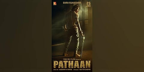 First look and poster from 'Pathaan'. (Photo | Twitter, @iamsrk)