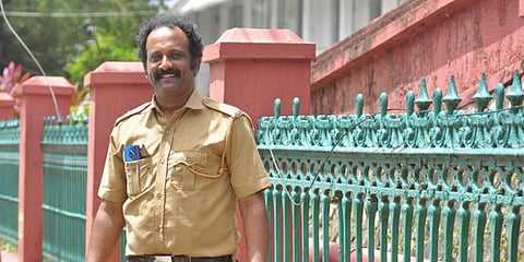 Gibin Gopinath, who is getting viral for his role as a traffic cop in the PhonePe ad, is a police officer in real life. (Photo | BP Deepu, EPS)