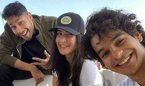 'Phone Booth' cast Siddhant Chaturvedi, Katrina Kaif, and Ishaan Khatter. (Photo | Katrina Kaif Instagram)