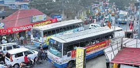 The busy Sreekaryam junction in Thiruvananthapuram| B P Deepu