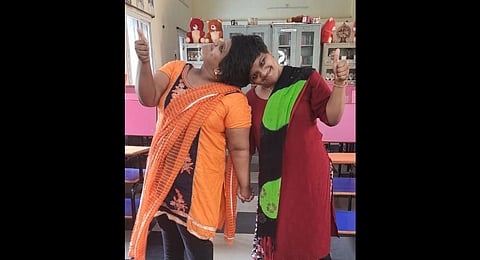 Veena & Vani celebrate after passing the Inter exams in Hyderabad on Tuesday