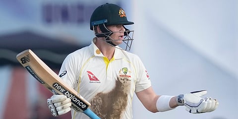 Australia's Steven Smith reacts after being dismissed during Day 1 of the 1st Test match against Sri Lanka in Galle. (Photo| AP)