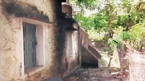 Walls of the executive officer’s residence blackened after the bomb attack. (File photo| EPS)