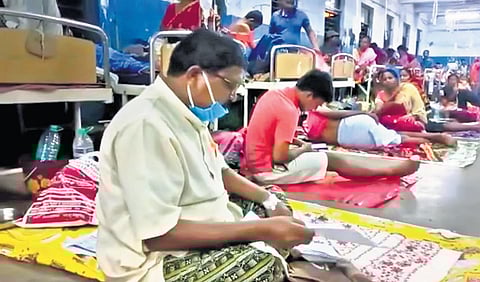 Former MLA Dibakar Hansda at Midnapore Medical College Hospital | Express