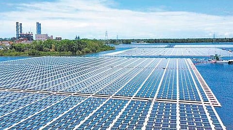 The floating solar power plant of NTPC in Kayamkulam 