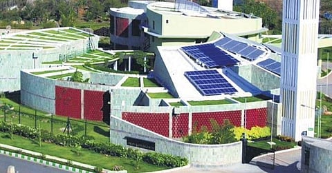 The CII-Sohrabji Godrej Green Business Centre located near Shilparamam in Hitec City  is one of the structures in Hyderabad to adopt green building norms