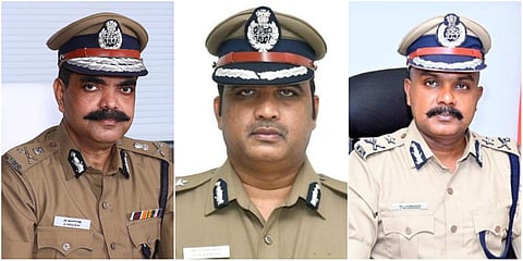 (From L) Tamil Nadu IPS officers A Amalraj, N Kannan and V Balakrishnan (Photo| Twitter and Special Arrangement)