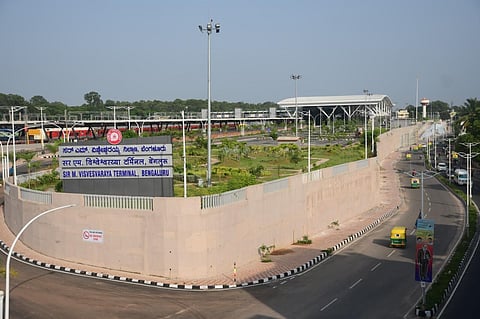 The brand new Sir M Visvesvaraya Bengaluru (SMVB) terminal. (Photo | Ashish Krishna, EPS)