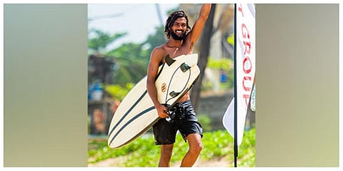 The Indian surfing team practicing. Also seen is coach Samai Reboul