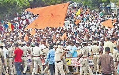 A file picture of a protest by Panchamsalis in February last year