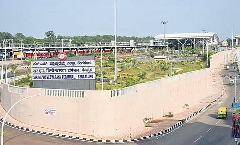 A view of the Sir M Visvesvaraya Bengaluru terminal that opened to train traffic on Monday
