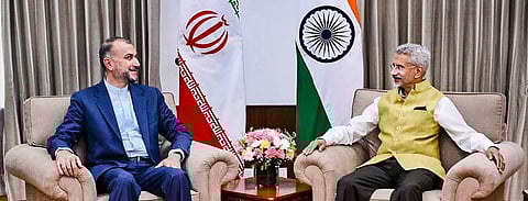 External Affairs Minister S. Jaishankar with Iran’s Foreign Minister Hossein Amir-Abdollahian in New Delhi | Pti