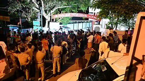 Policemen visit the spot after the incident. Photo | EPS/Vincent Pulickal)