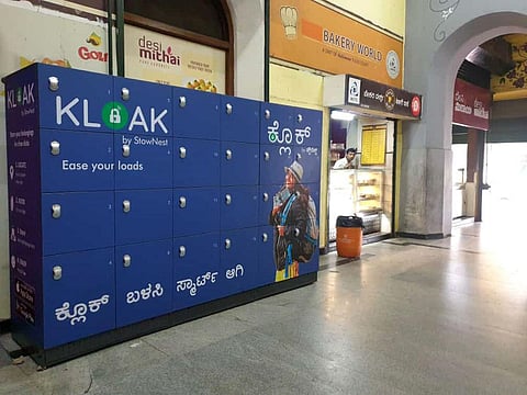 During the initial phase, an operator will be stationed near the lockers to help passengers without smartphones. (Photo | Express)