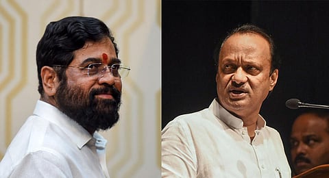 Maharashtra CM Eknath Shinde and Leader of Opposition Ajit Pawar. (Photo | PTI)