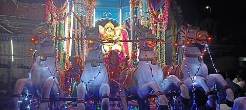 Mangani Thiruvizha festival at Shri Kailasanathar Temple temple in Karaikal. (Photo| EPS)