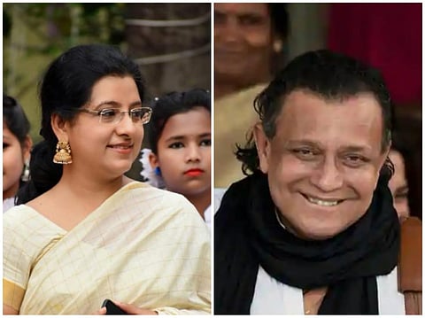 Dona Ganguly and  Mithun Chakraborty. (Photos | File)