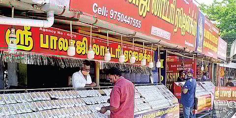 A lottery shop at Velanthavalam in Palakkad, Kerala. (Photo | A Sanesh, EPS)